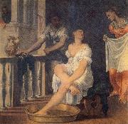 Domenico Brusasorci Bathsheba at Her Bath painting